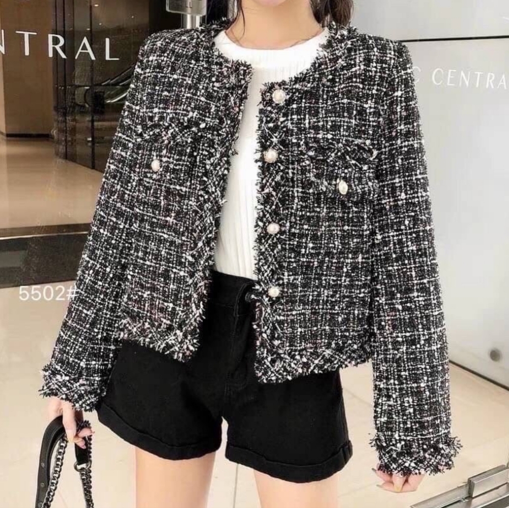 JM COLLECTION | Bouclé Tweed Blazer S/M - Picture 7 of 9